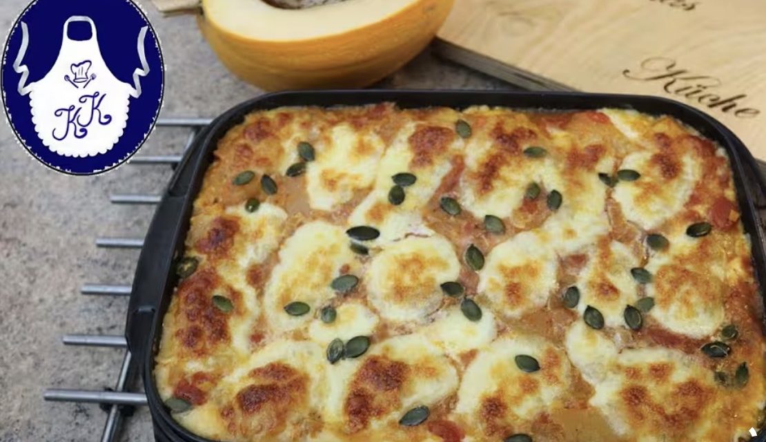 Vegetarische Kürbis-Lasagne (cremig, saftig & einfach)