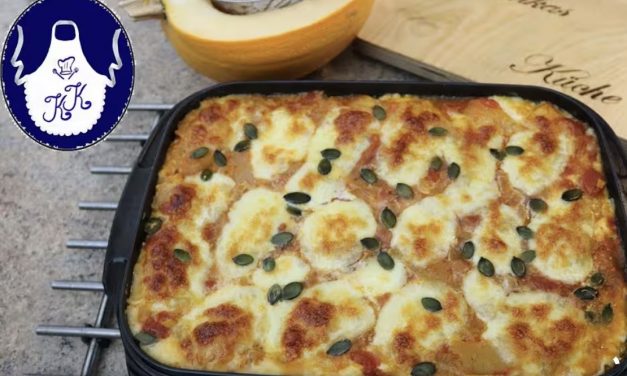 Vegetarische Kürbis-Lasagne (cremig, saftig & einfach)