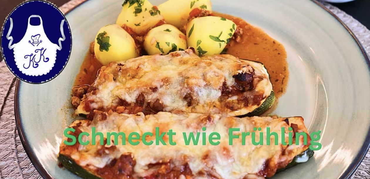 Überbackene Zucchini-Schiffchen mit Hackfleisch (einfach & saftig)